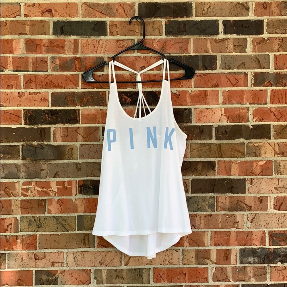 White Victoria Secret by Pink tank top